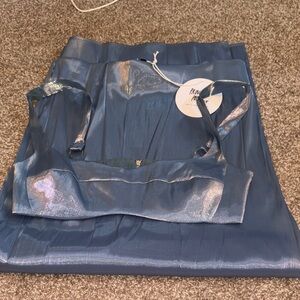 NWT Princess Polly Shimmery Light Blue Satin Mini Skirt Set